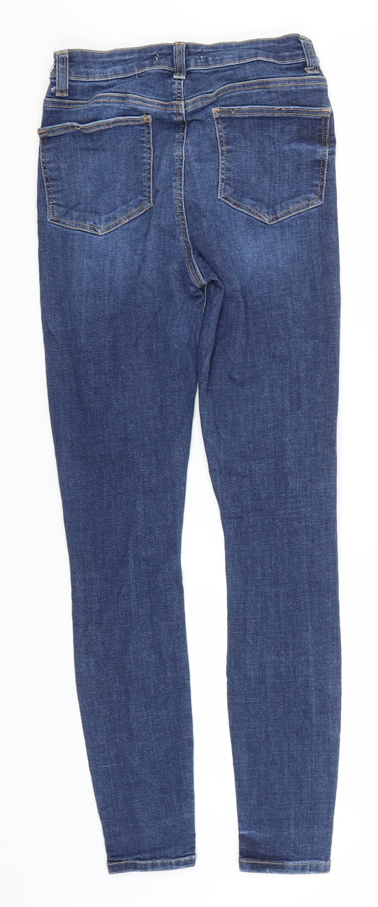 Denim & Co. Womens Blue Cotton Straight Jeans Size 8 L27 in Regular
