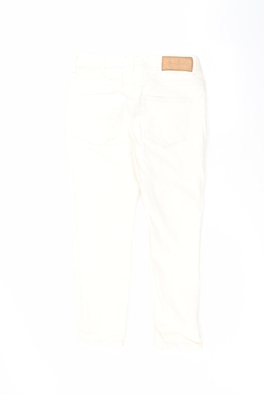 River Island Womens White Cotton Straight Jeans Size 28 in L28 in Regular