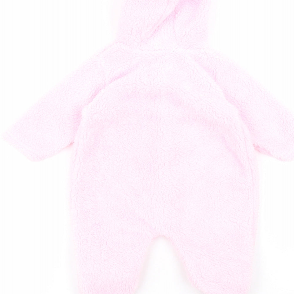 Little but Loud Baby Pink Polyester Coverall One-Piece Size 0-3 Months