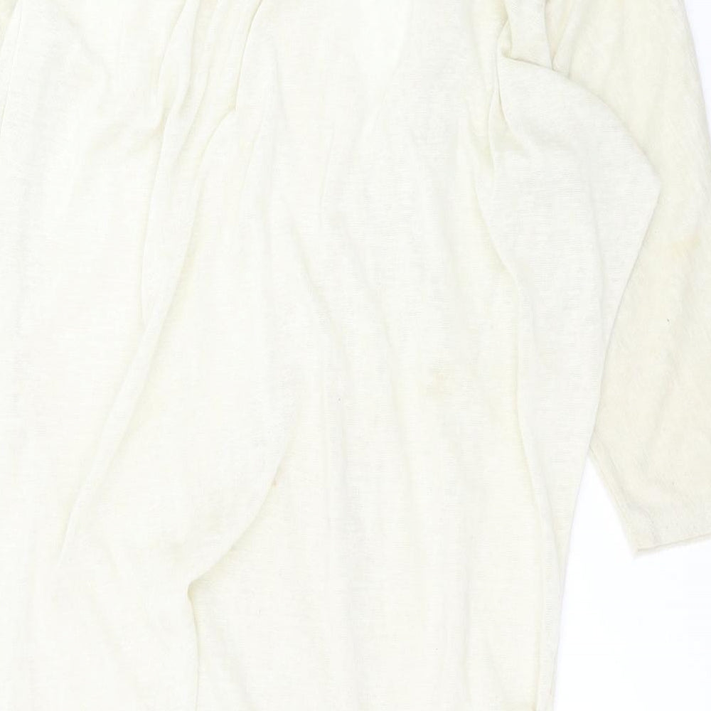 Brand and care label for Be you women’s yellow v-neck polyester cardigan jumper, size XL