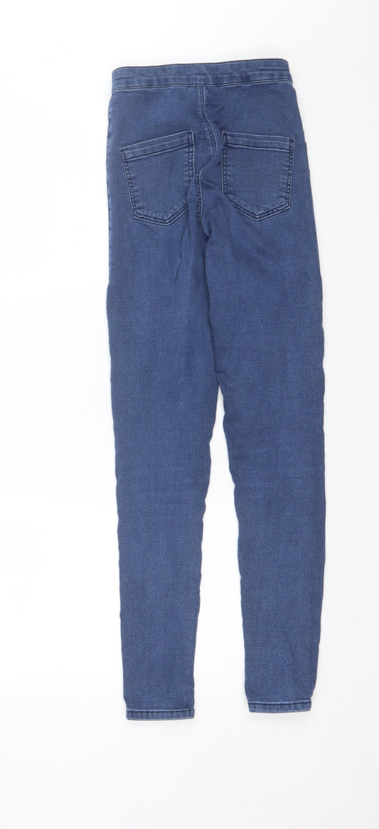 Topshop Womens Blue Cotton Skinny Jeans Size 25 in L27 in Regular