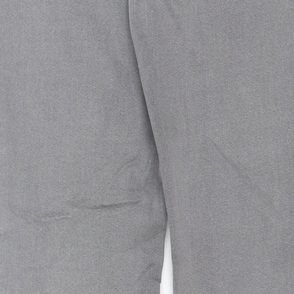 Brand and care label for Denim CO. women’s grey cotton skinny jeans, size UK 14, 28-inch leg regular