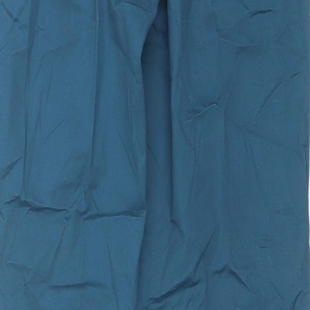 Warehouse Womens Blue Cotton Blend Chino Trousers Size 8 L26 in Regular