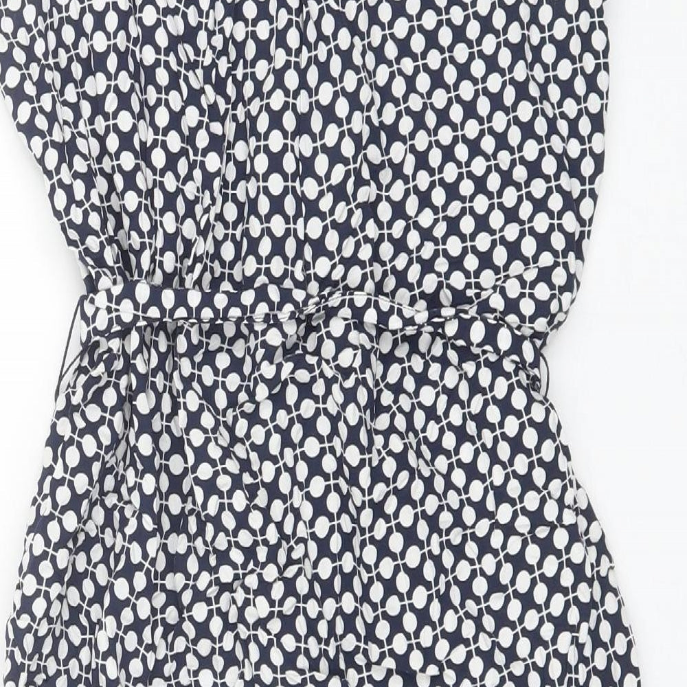 Gap Womens Blue Polka Dot Viscose Shift Size XS Round Neck