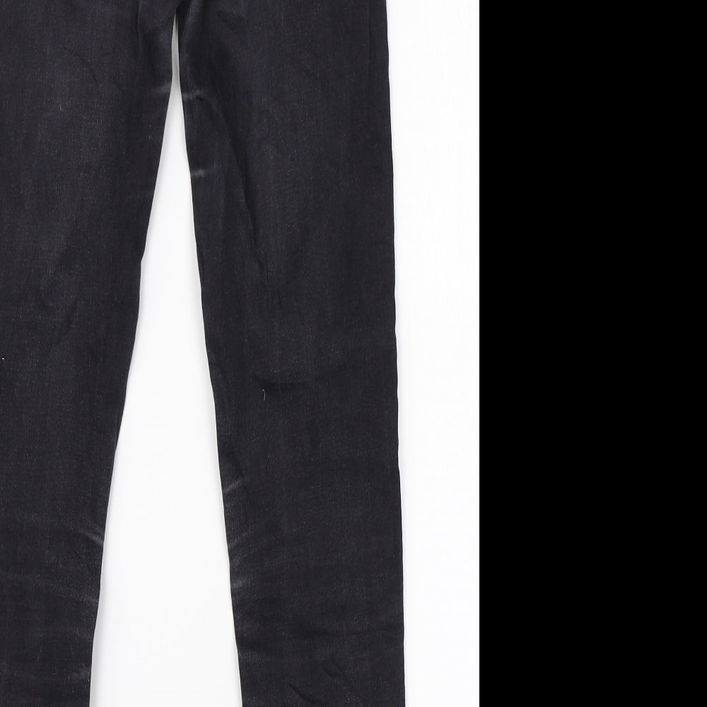 Crop Womens Black Cotton Skinny Jeans Size 10 L26 in Regular