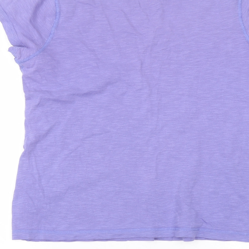 F&F Womens Purple Cotton Basic T-Shirt Size 12 Round Neck