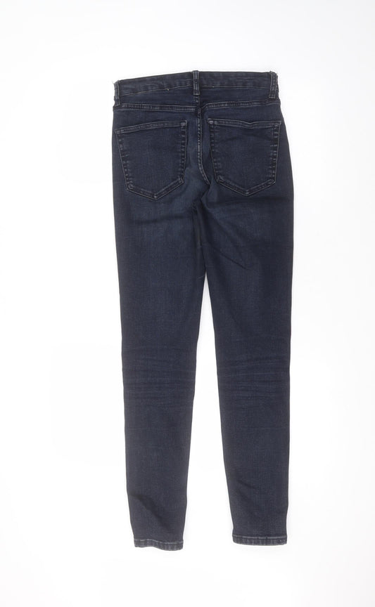 Topshop Womens Blue Cotton Skinny Jeans Size 28 in L32 in Regular