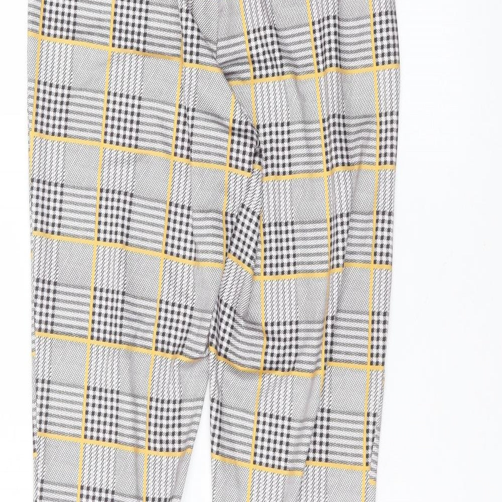 SheIn Womens White Polyester Trousers Size M L25 in Regular