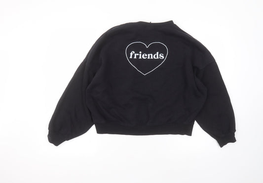 H&M Womens Black Round Neck Polyester Pullover Jumper Size M