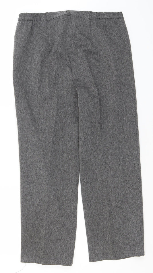 Autonomy Womens Grey Herringbone Polyester Dress Pants Trousers Size 14 L23 in Regular