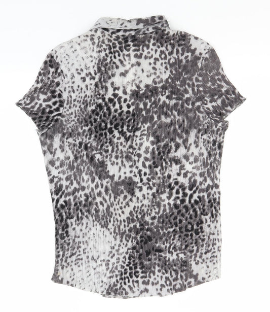 Womens UK Size 14 BHS Grey Basic Button-Up