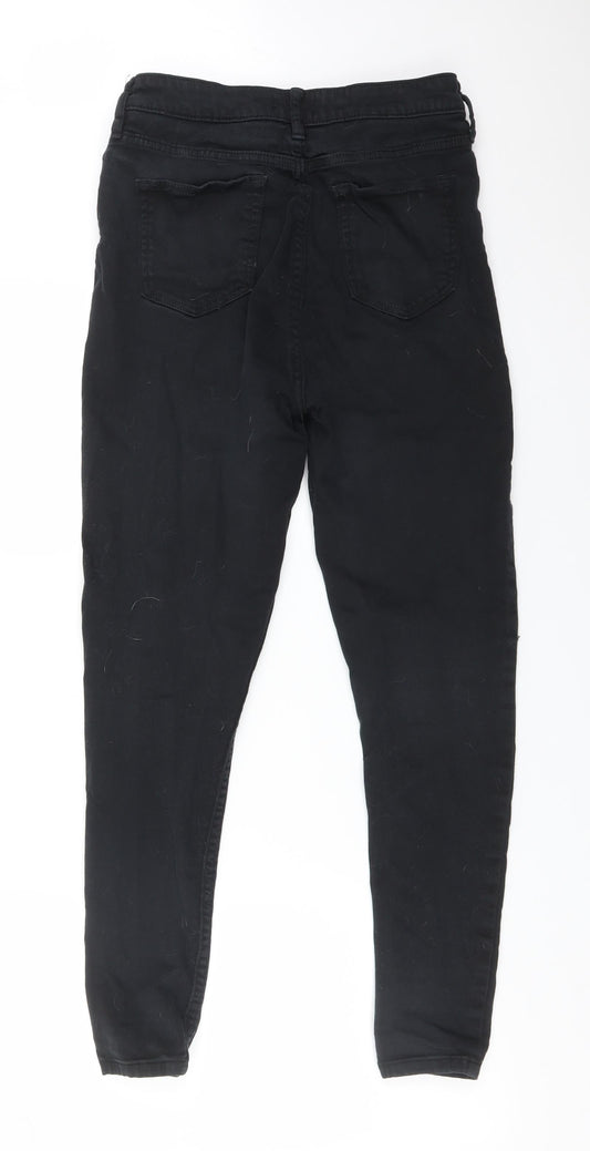 F&F Womens Black Cotton Skinny Jeans Size 10 L27 in Regular