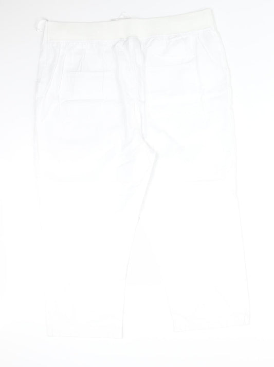 Womens UK Size 16 ISLE Regular Fit White Trousers