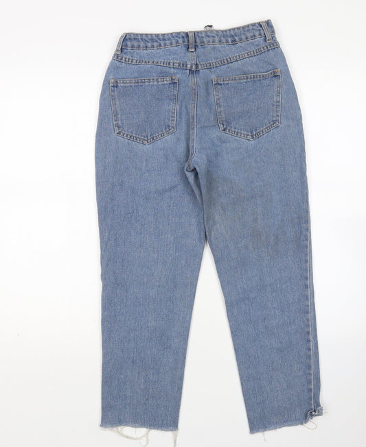 Missguided Womens Blue Cotton Mom Jeans Size 6 L24 in Regular