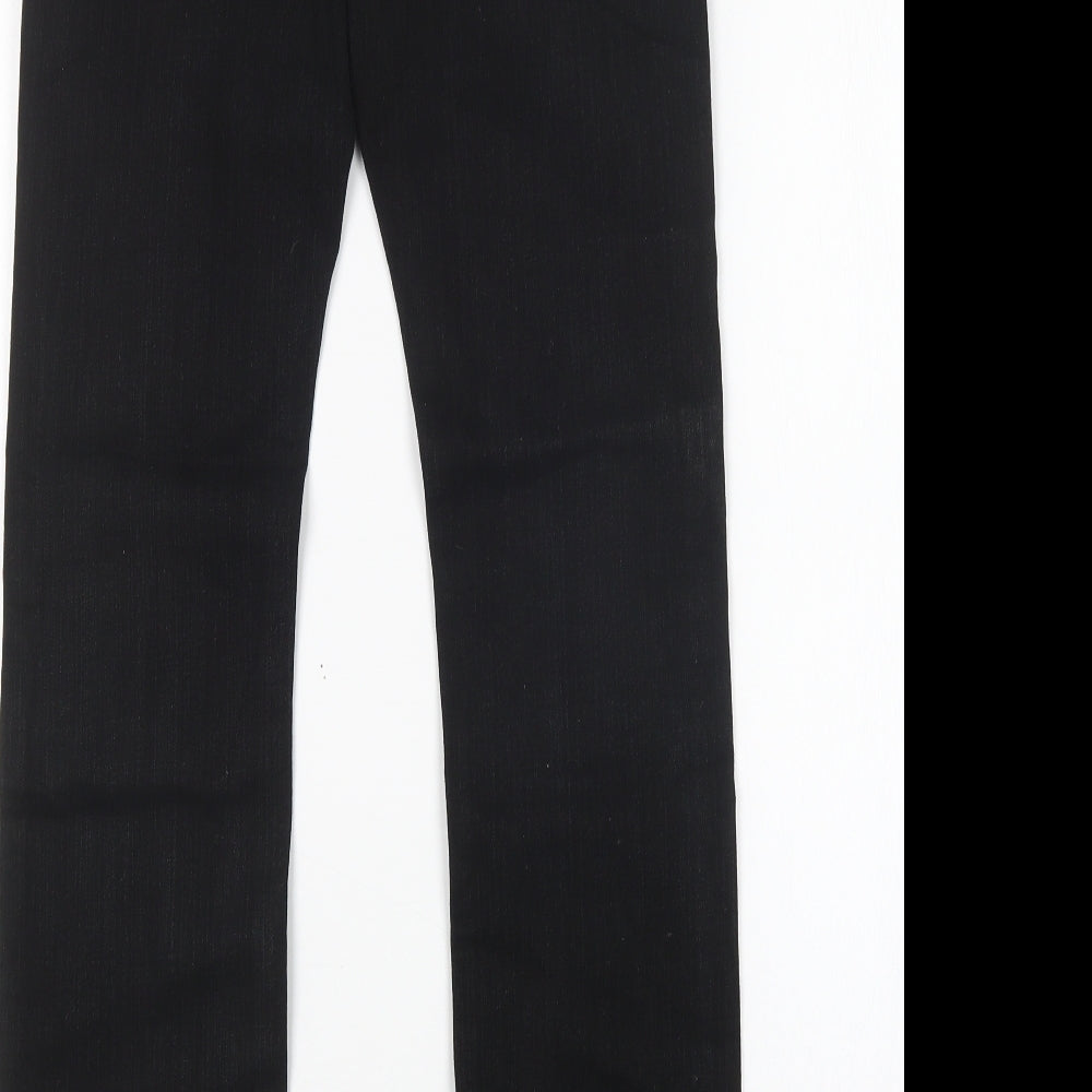 Brand and care label for Next women’s black cotton skinny jeans, size UK 8, 31-inch leg regular