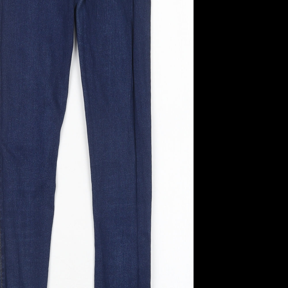 Brand and care label for Denim co women’s blue cotton jegging jeans, size UK 10, 27-inch leg regular