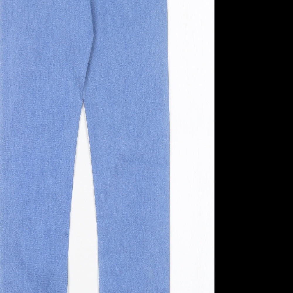 Brand and care label for Denim Co women’s blue cotton skinny jeans, size UK 8, 28-inch leg regular