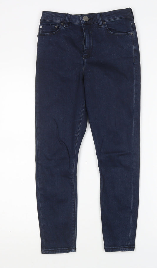 Additional front view of ASOS women’s blue cotton skinny jeans, size UK 26, in, 23-inch leg regular