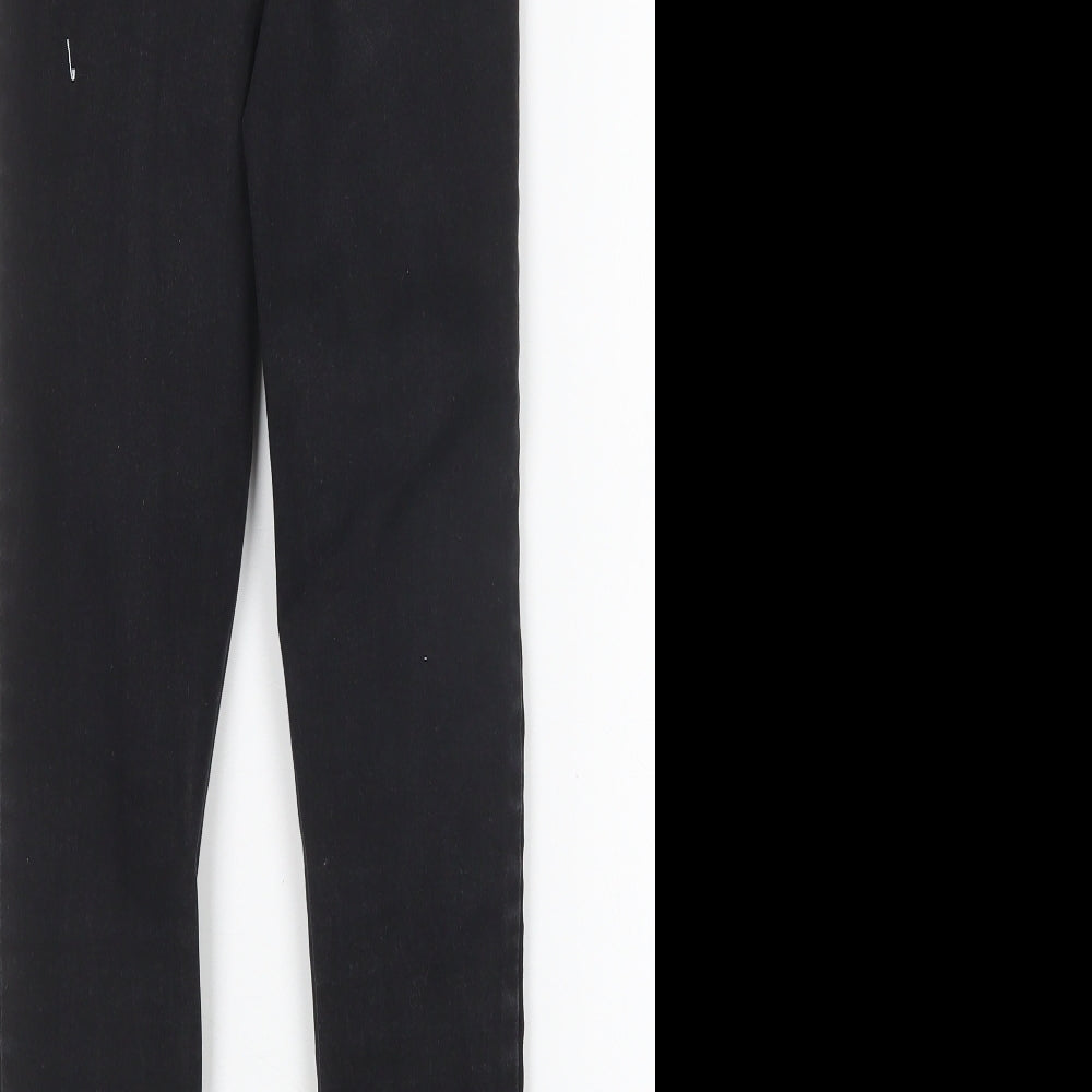 Brand and care label for Denim co women’s black cotton skinny jeans, size UK 10, 25-inch leg regular