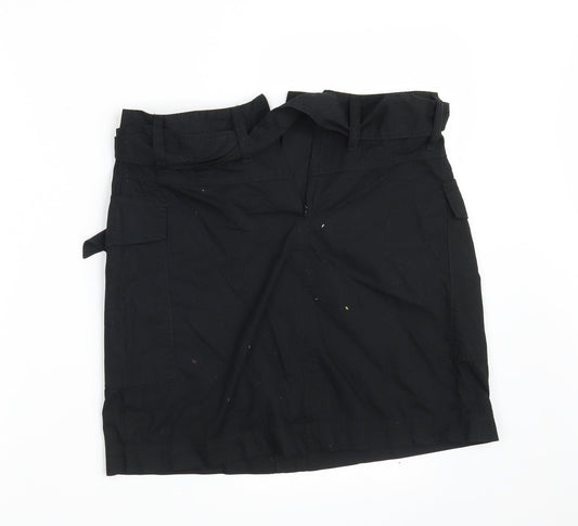 George Womens Black Cotton Mini Skirt Size 10 Zip