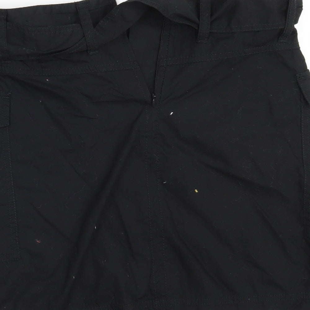 George Womens Black Cotton Mini Skirt Size 10 Zip