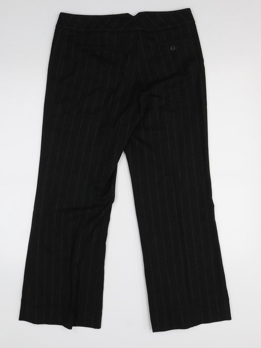 F&F Womens Black Viscose Dress Pants Trousers Size 8 L24 in Regular
