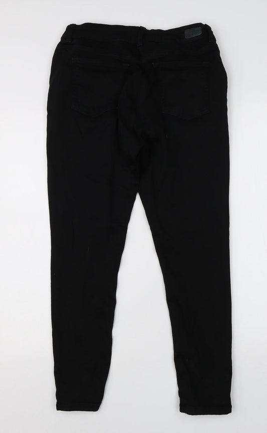 NEXT Womens Black Cotton Skinny Jeans Size 12 L26 in Regular