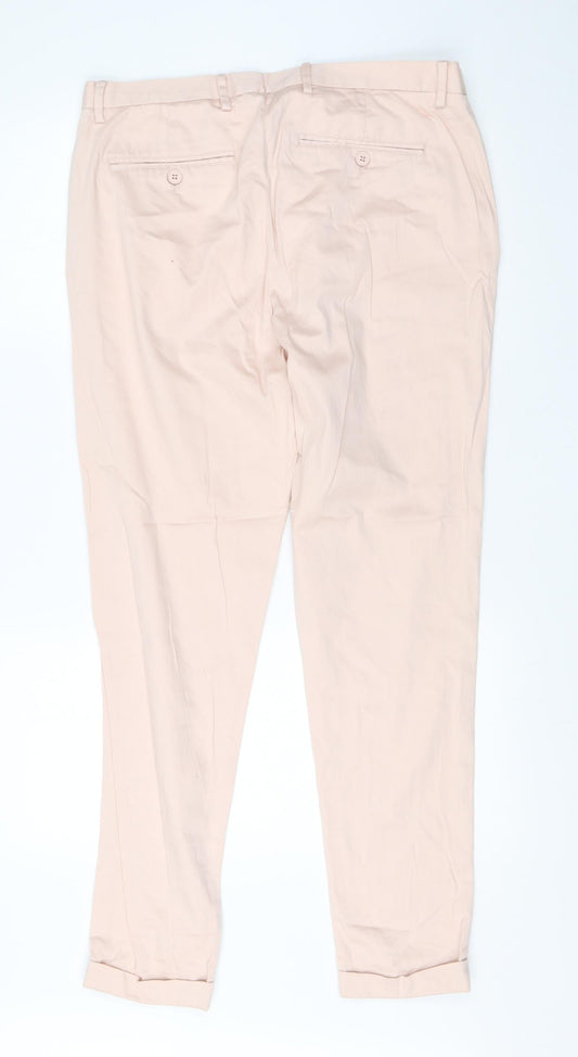 Womens UK Size 32 in ASOS Regular Fit Dress Pants Pink Trousers
