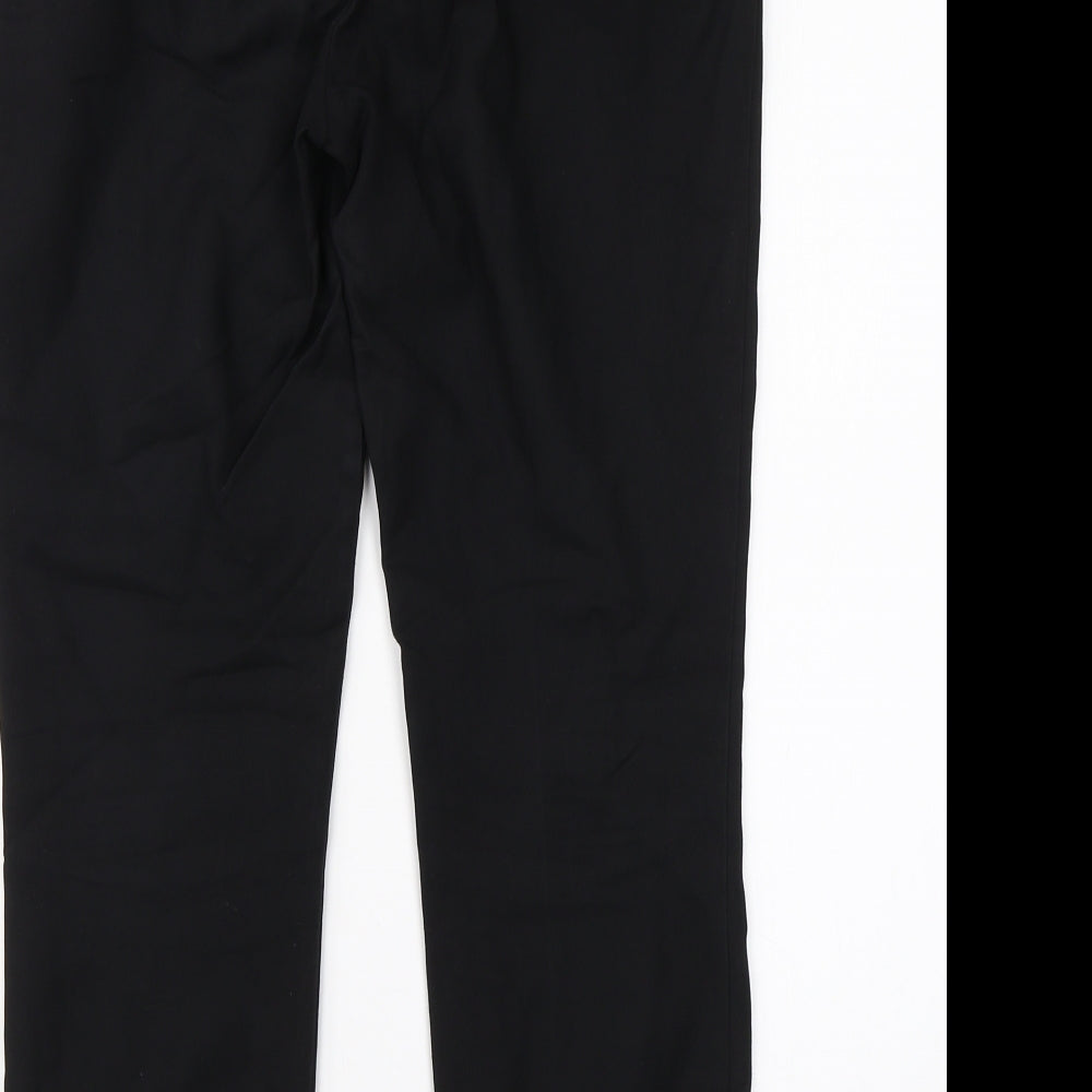 Womens UK Size 10 Stradivarius Regular Fit Dress Pants Black Trousers