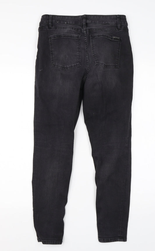 Womens UK Size 6 Preworn Regular Fit Skinny Black Jeans