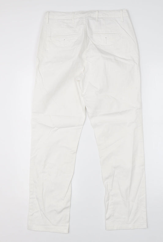 m&s Womens White Cotton Skinny Jeans Size 10 L25 in Regular