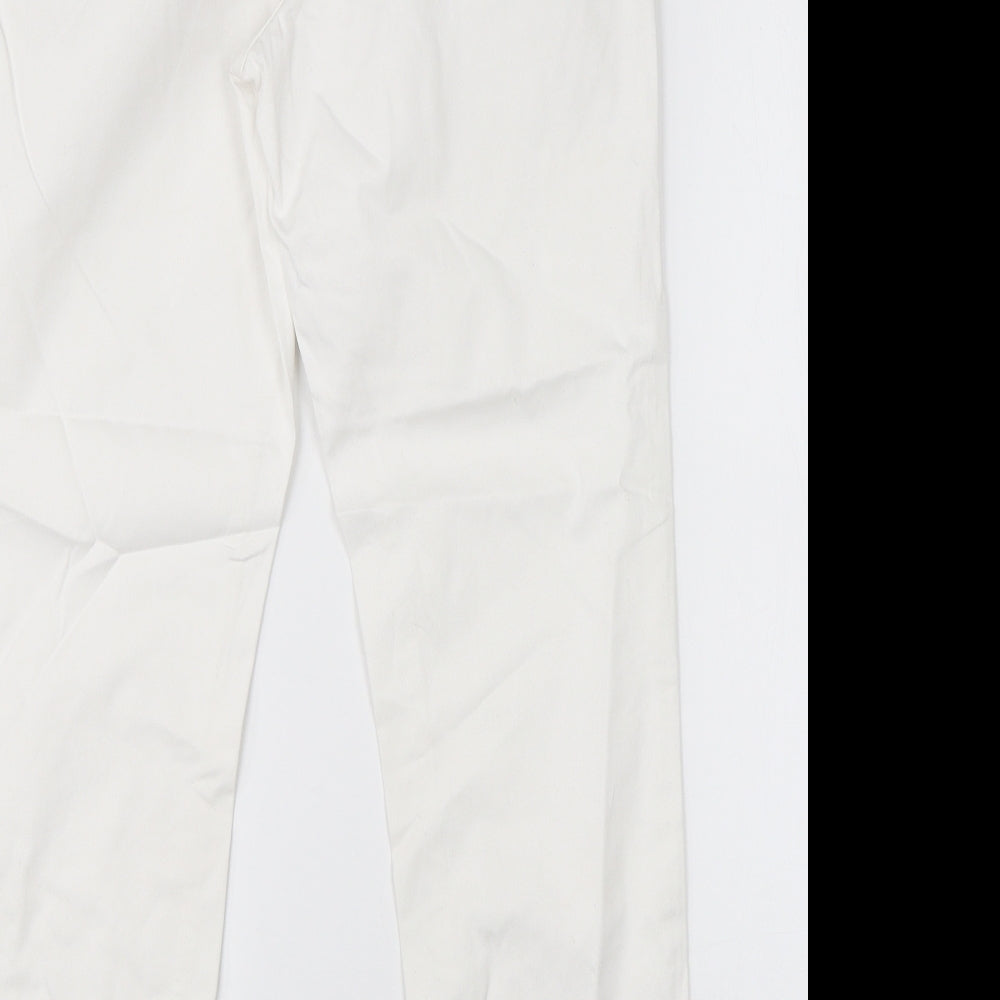 m&s Womens White Cotton Skinny Jeans Size 10 L25 in Regular