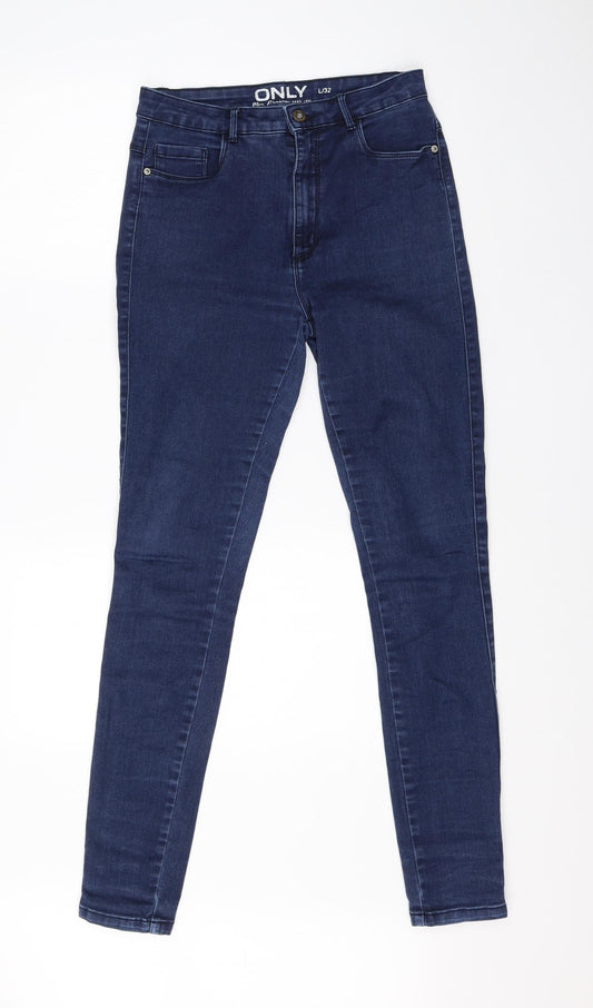 Additional front view of Only women’s blue cotton jegging jeans, size UK 32, in, 28-inch leg regular