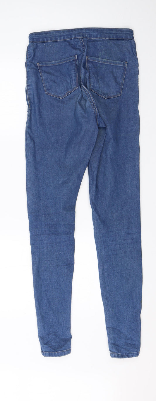 Miss Selfridge Womens Blue Cotton Skinny Jeans Size 8 L28 in Regular