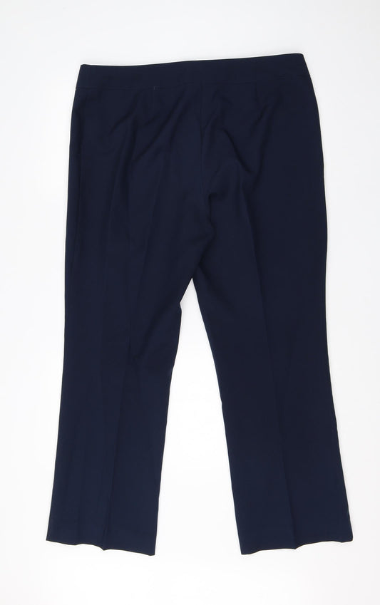 Womens UK Size 16 Papaya Regular Fit Dress Pants Blue Trousers