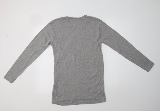 Primark Womens Grey Cotton Basic T-Shirt Size L Crew Neck