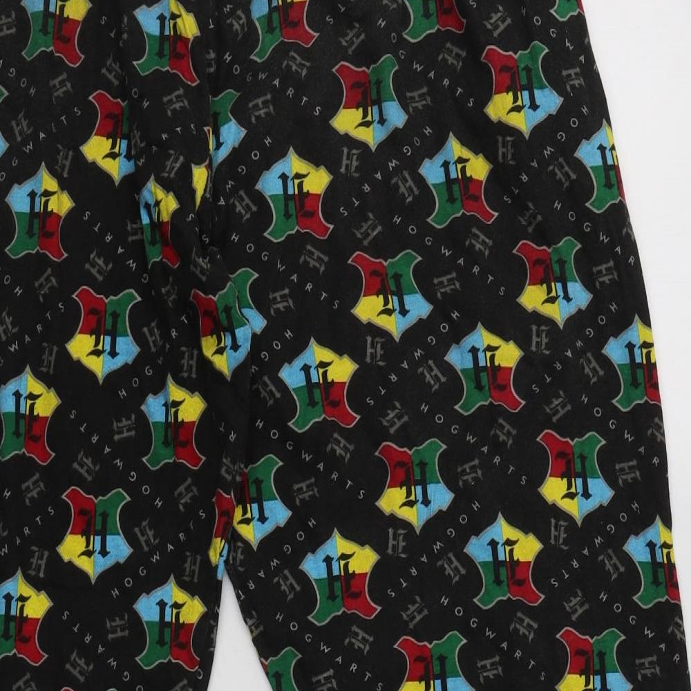 Preworn Womens Black Geometric Cotton Pyjama Pants Size L - Harry Potter