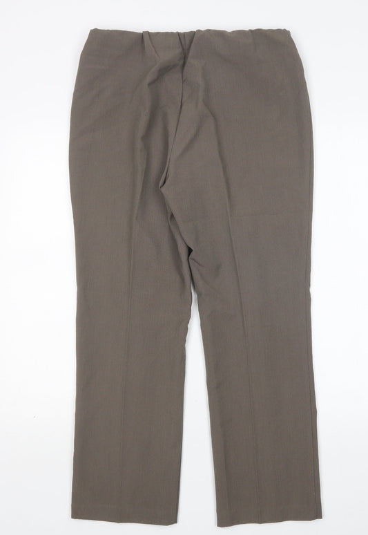 Womens UK Size 12 Preworn Regular Fit Brown Trousers