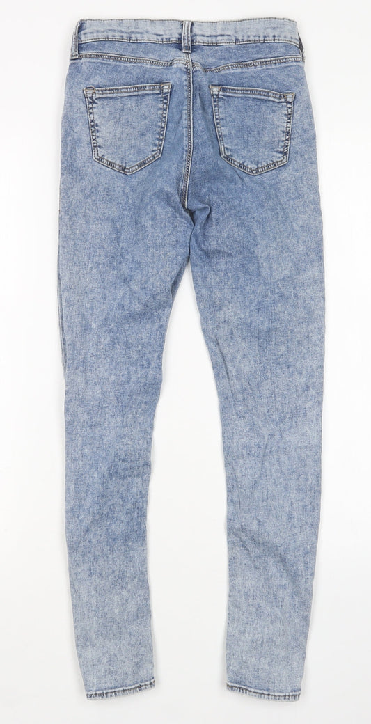 Topshop Womens Blue Cotton Skinny Jeans Size 26 in L27 in Regular