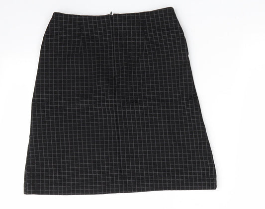 Atmosphere Womens Black Check Viscose A-Line Skirt Size 6    - No Waistband