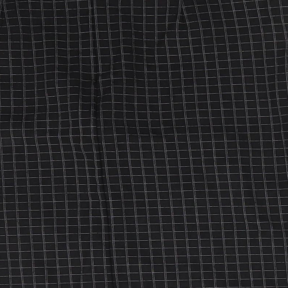 Brand and care label for Atmosphere women’s black check viscose a-line skirt, size UK 6, - no waistband