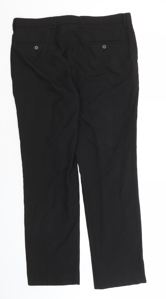 Womens UK Size 34 NEXT Regular Fit Black Trousers
