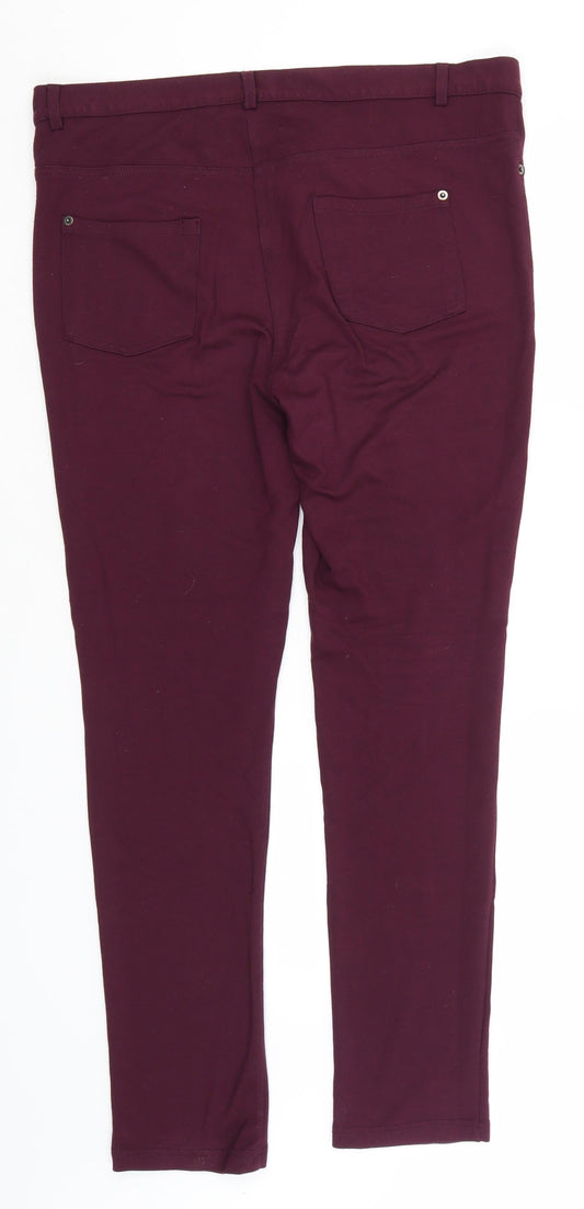 Warehouse Womens Pink Viscose Trousers Size 16 L30 in Regular