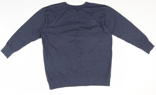 Avenue Womens Blue Round Neck Cotton Pullover Jumper Size 16 - Choose to Snooze