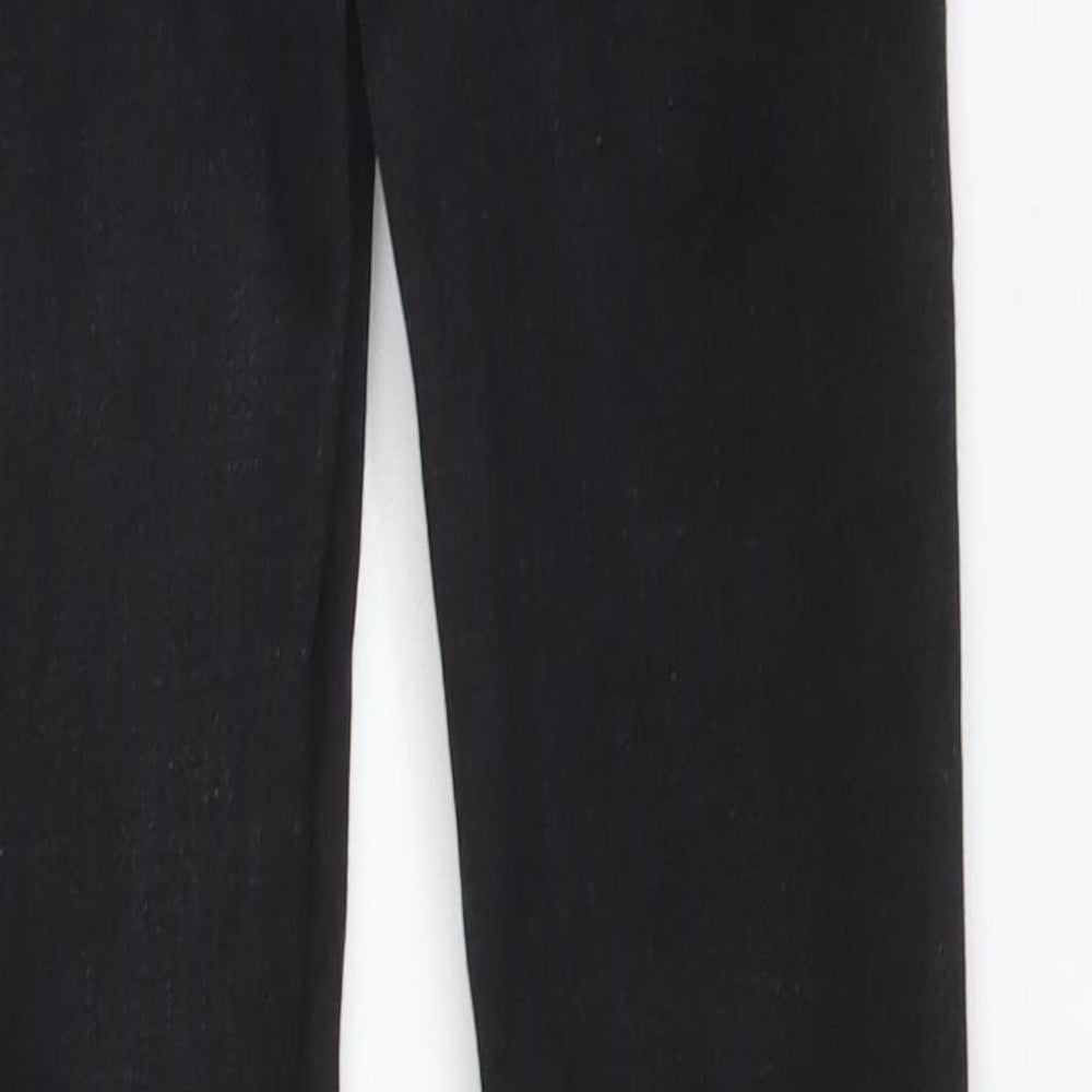 Brand and care label for DENIM CO women’s black cotton skinny jeans, size UK 6, 29-inch leg regular