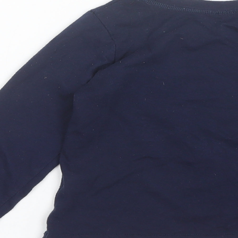 Hullabaloo Boys Blue Solid Polyester Pyjama Top Size 5-6 Years - Space