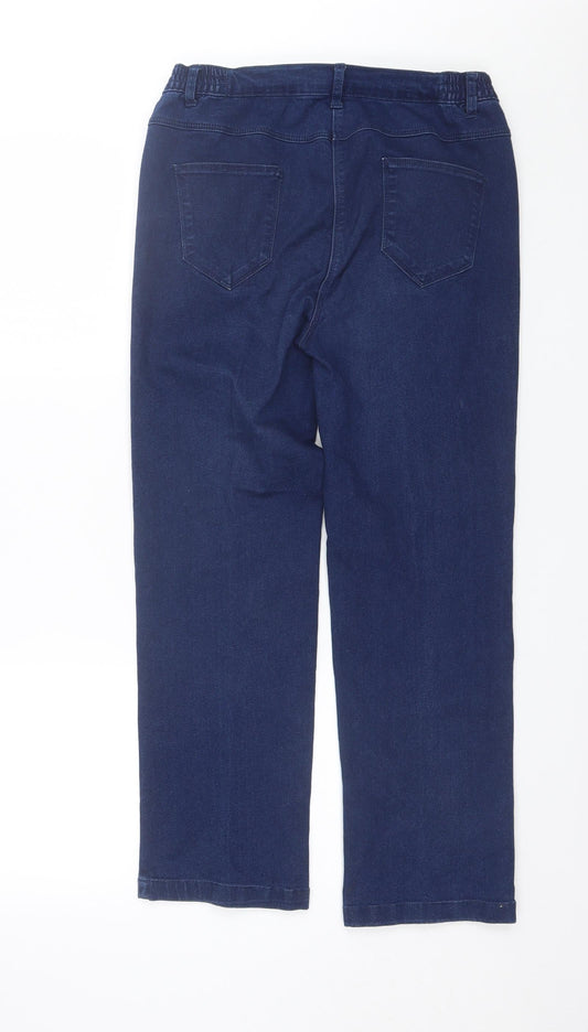 Womens UK Size 12 Preworn Regular Fit Straight Blue Jeans