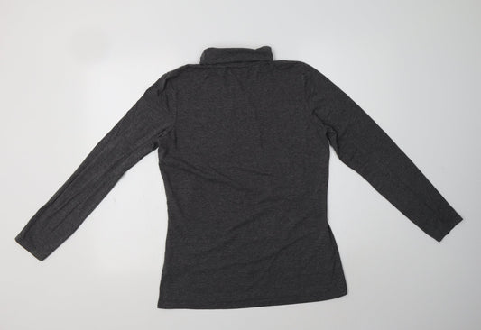 Back view of ESMARA women’s grey polyester basic t-shirt, size UK 18, roll neck
