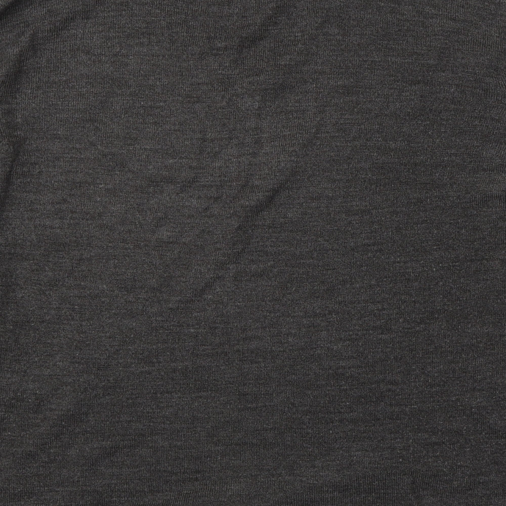 Easy Mens Grey V-Neck Acrylic Pullover Jumper Size L