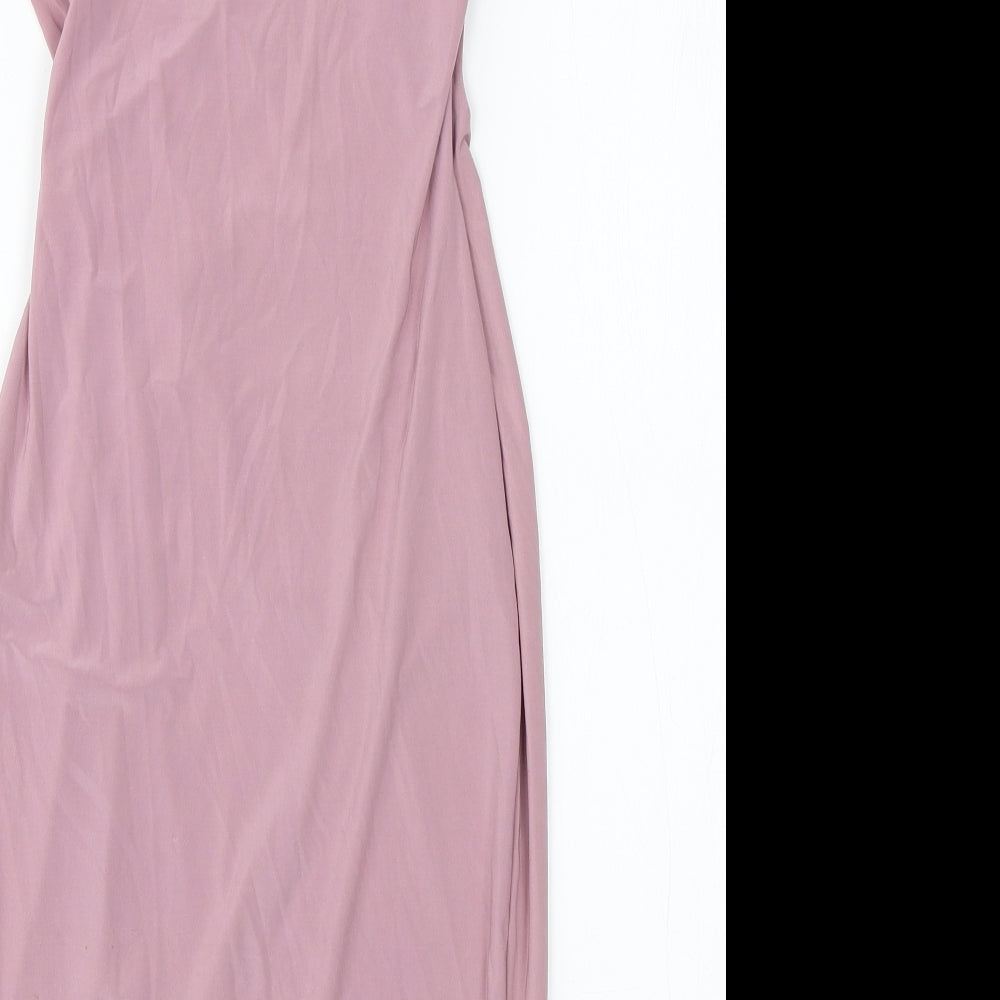 In the Style Womens Pink Polyester Shift Size 8 Square Neck